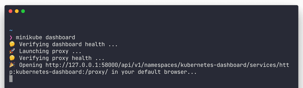 Minikube dashboard